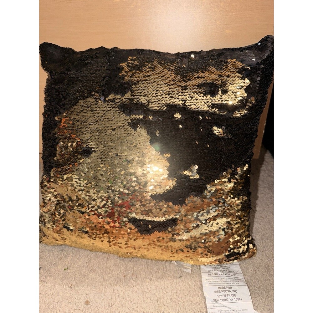 Sequins Pillow Cover Mermaid Glitter Sofa Cushion Home Decor Sparkle Black Gold